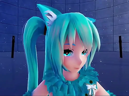 (Blue [K]nights) ［Ray-MMD 3 dimensional VR180］Cat Destiny Costume play Adult Miku［Girls］
