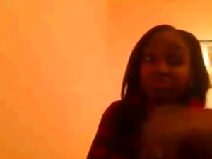 Black nubile on web cam